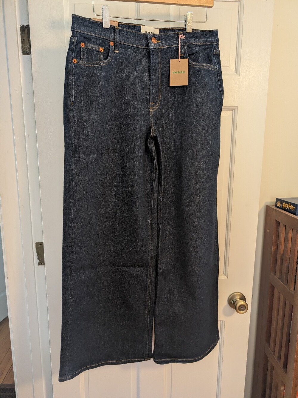 NWT Boden High Rise Clean Wide Leg Dark Vintage Womens Jeans Size 30P Petite